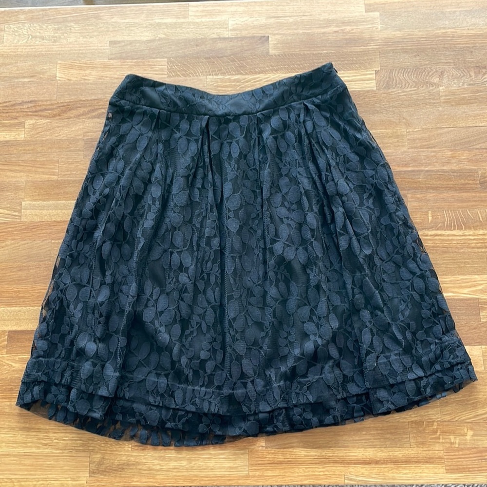 Downeast Black Lace Skirt, size L